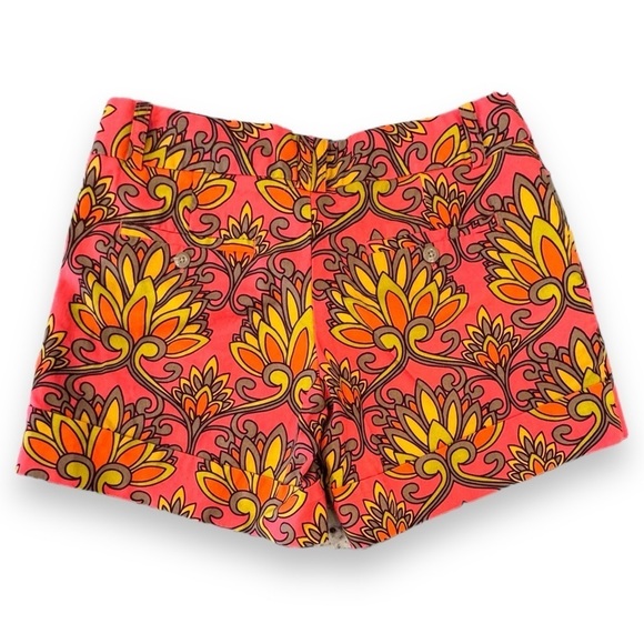 Mossimo Stretch Size 8 Coral/Green/Yellow Print Shorts NWOT Cotton-Spandex - Picture 2 of 4